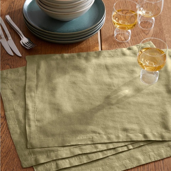 LINGE PARTICULIER TABLE-MAT 100% LINEN 
IN OLIVE Color made in FRANCE - Picture 3 of 11